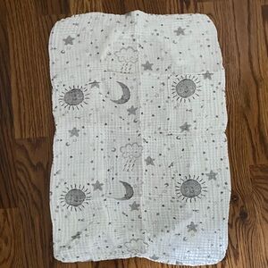 Pottery Barn Kids White and Gray Celestial Baby Blanket